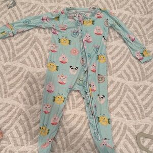 Posh Peanut Aqua Kids Footie with Animal Prints